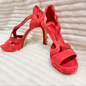 Alexander McQueen Double-Arch Suede Heeled Sandal